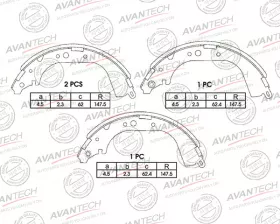 Колодки тормозные барабанные AVANTECH