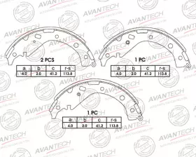 Колодки тормозные барабанные AVANTECH