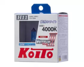 Лампа высокотемпературная Koito Whitebeam H11 12V 55W (100W) 4000K (комплект 2 шт.)