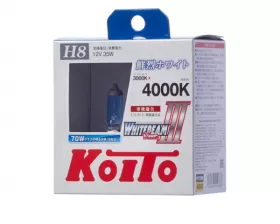 Лампа высокотемпературная Koito Whitebeam H8 12V 35W (70W) 4000K (комплект 2 шт.)