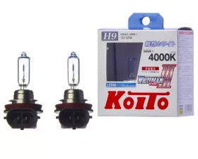 Лампа высокотемпературная Koito Whitebeam H9 12V 65W (120W) 4000K (комплект 2 шт.)