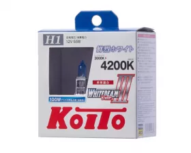 Лампа высокотемпературная Koito Whitebeam H1 12V 55W (100W) 4200K (комплект 2 шт.)