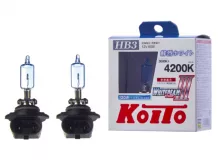 Лампа высокотемпературная Koito Whitebeam 9005 (HB3) 12V 65W (120W) 4200K (комплект 2 шт.)