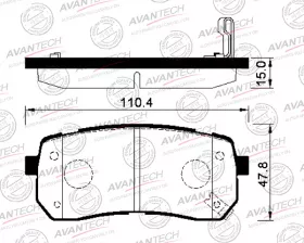Колодки тормозные дисковые Avantech задние  (противоскрипная пластина в компл.)