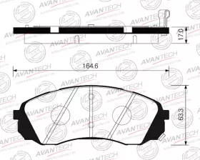 Колодки тормозные дисковые Avantech передние (противоскрипная пластина в компл.)