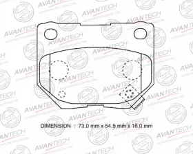 Колодки тормозные дисковые Avantech задние (противоскрипная пластина в компл.)