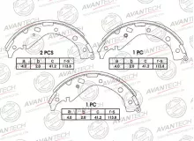Колодки тормозные барабанные AVANTECH Колодки тормозные барабанные AVANTECH