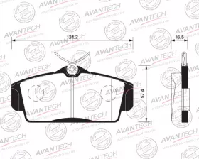 Колодки тормозные дисковые Avantech передние (противоскрипная пластина в компл.)