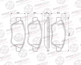 Колодки тормозные дисковые Avantech передние (Без датчика)  Заменён на арт. AV094