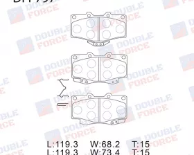 Колодки тормозные дисковые передние Double Force