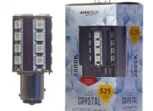 Лампа светодиодная Avantech 12V LED S25 BAY15D 2800K (оранж.+ резистор), 1 шт.