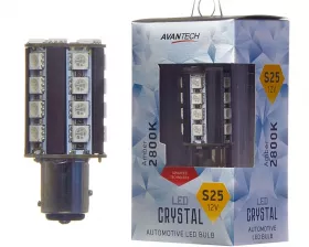 Лампа светодиодная Avantech 12V LED S25 BAY15D 2800K (оранж.+ резистор), 1 шт.