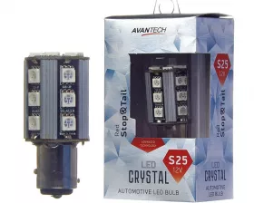 Лампа светодиодная Avantech 12V LED S25 BAY15D (красный), 1 шт.