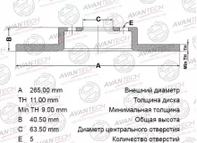 Диск тормозной задний AVANTECH
