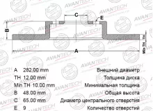 Диск тормозной задний AVANTECH