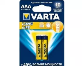 47037 Батарейка Varta Longlife ААА LR03 В2 рус