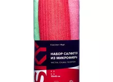 Набор салфеток из микрофибры iSky 4 вида, 30x40 см в пластиковой тубе