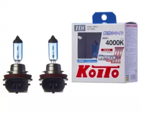Лампа высокотемпературная Koito Whitebeam H8 12V 35W (70W) 4000K (комплект 2 шт.)