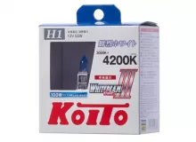 Лампа высокотемпературная Koito Whitebeam H1 12V 55W (100W) 4200K (комплект 2 шт.)