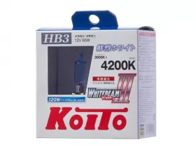 Лампа высокотемпературная Koito Whitebeam 9005 (HB3) 12V 65W (120W) 4200K (комплект 2 шт.)